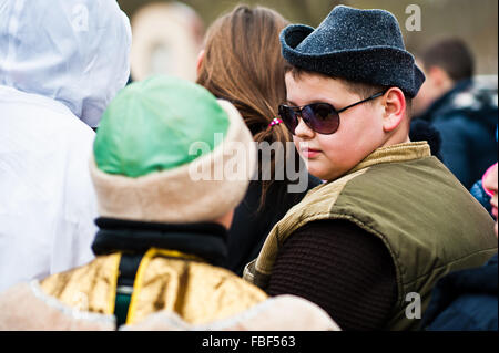 Ukraine. Lemberg - 14. Januar 2016: Weihnachten Krippe Szene Parade der Kinder am Wintertag. Stockfoto