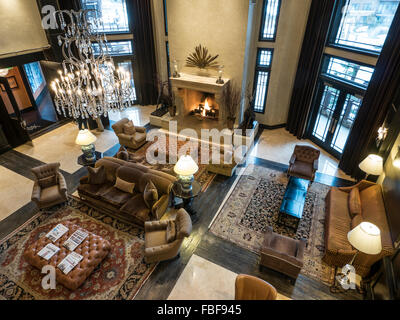 Lobby, Waldorf Astoria Park City, Utah. Stockfoto