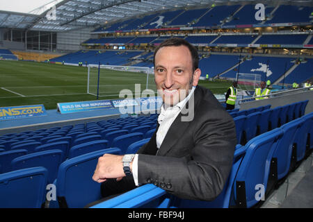 Tony Bloom Chairman und Eigentümer von Brighton und Hove Albion Football Club The Amex-Stadion in Falmer in der Nähe von Brighton Stockfoto