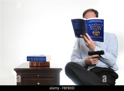 Konservative und Patrioten Glauben an das Recht zu halten und Waffen tragen. Stockfoto