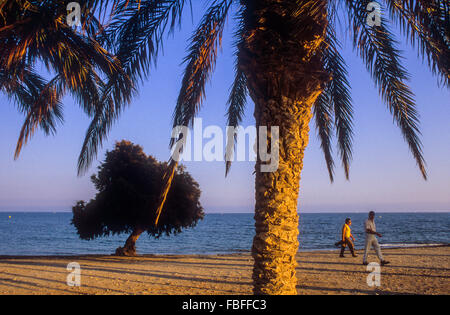 Rompillo Strand, Roquetas de Mar.Almeria Provinz, Andalusien, Spanien. Stockfoto