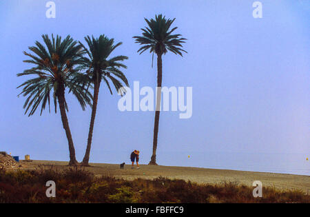 Rompillo Strand, Roquetas de Mar.Almeria Provinz, Andalusien, Spanien. Stockfoto
