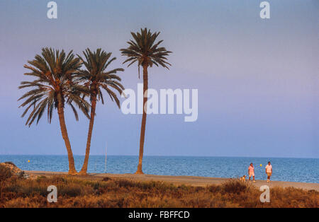 Rompillo Strand, Roquetas de Mar.Almeria Provinz, Andalusien, Spanien. Stockfoto