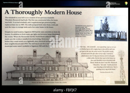 Melden Sie sich aus Gründen der Sagamore Hill historic Site Heimat von Präsident Theodore Roosevelt Oyster Bay Long Island New York Stockfoto