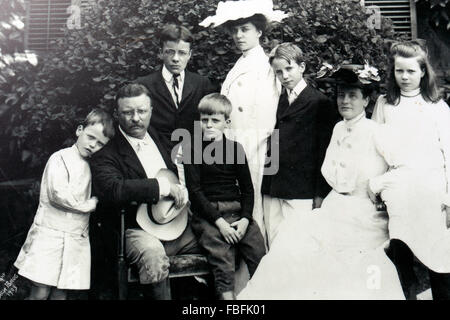 Porträt der Familie Theodre Roosevelt an Sagamore Hill nach Hause Oyster Bay Long Island New York Stockfoto