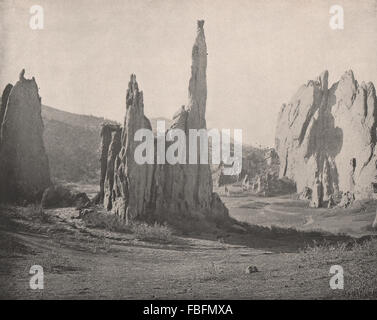 Dom-Türme, Garten der Götter, Colorado Springs, Colorado, drucken 1895 Stockfoto