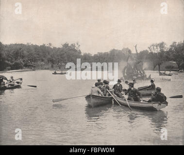 Der Wade Seepark, Cleveland, Ohio. Bootfahren. Rudern, antiken Druck 1895 Stockfoto