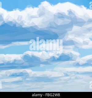 Low-Poly Design dreieckigen blauer Himmel Wolken Dreieck polygon Stock Vektor