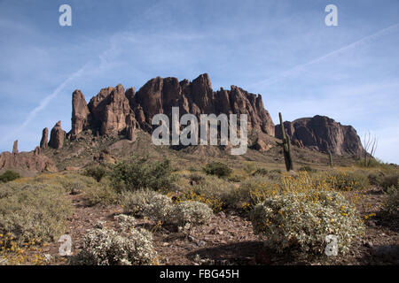 Lost Dutchman State Park ist ein 320 Hektar großen State Park in der Nähe der Superstition Mountains in Zentral-Arizona, USA. Stockfoto