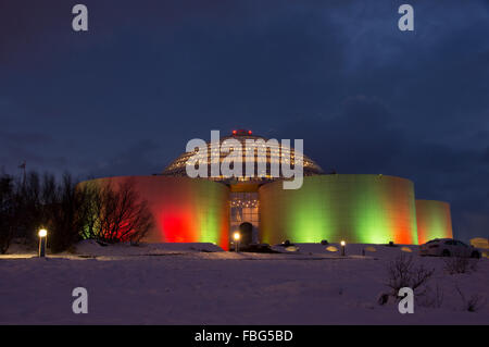 Perlan ist ein Wahrzeichen in Reykjavik, die Hauptstadt von Island. Stockfoto