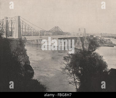 Umgekehrt fällt Suspension & Freischwinger Brücken, St. John, New Brunswick, 1895 Stockfoto