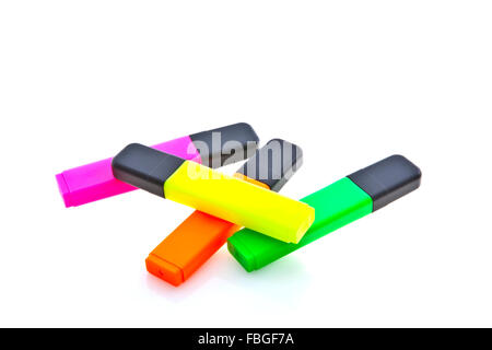 Marker Textmarker, isoliert auf weiss. Stockfoto