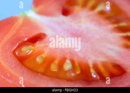 Tomatenscheiben hautnah Stockfoto
