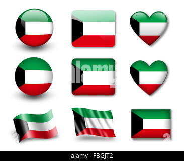 Die kuwaitischen Flagge Stockfoto