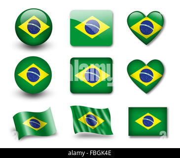 Die brasilianische Flagge Stockfoto