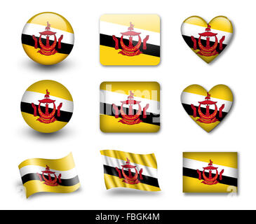 Die Flagge Brunei Stockfoto