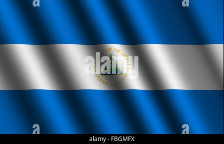 Die Flagge von Nicaragua Stockfoto