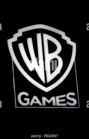Das Logo der Marke 'Warner Brothers Games', Berlin. Stockfoto