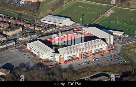 Luftaufnahme von Barnsley FC Fußball Boden Oakwell Stadium, South Yorkshire, Großbritannien Stockfoto