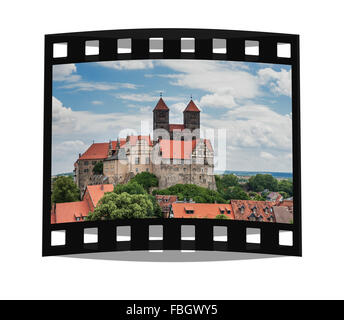 Schloss Und Stiftskirche St. Servatius Auf Dem Schlossberg, Quedlinburg, Sachsen-Anhalt, Deutschland, Europa | Burg und Colleg Stockfoto