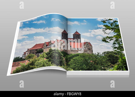 Schloss Und Stiftskirche St. Servatius Auf Dem Schlossberg, Quedlinburg, Sachsen-Anhalt, Deutschland, Europa | Burg und Colleg Stockfoto