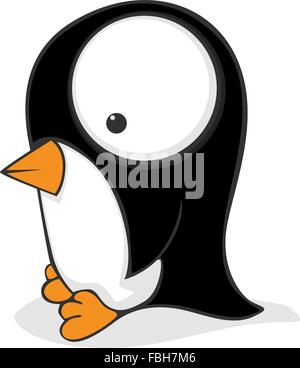 Netten und lustigen Cartoon-Pinguin mit großen Augen. Stock Vektor