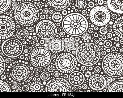 Nahtlose Muster von Hand gezeichnet Doodle Kreisen Stock Vektor