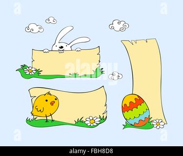 Cartoon Ostern Banner set Stock Vektor
