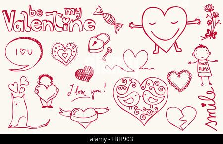 Liebe Verwandte Doodle für Ihre Valentine-Design. Stock Vektor