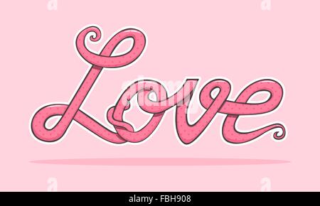 Das Wort Liebe mit Polka Dot Textur Stock Vektor