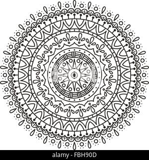 Detaillierten, handgezeichneten Doodle mandala Stock Vektor