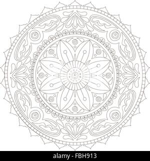 Wunderschöne handgezeichnete Doodle mandala Stock Vektor