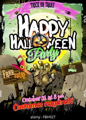 Halloween Zombie Party Poster. EPS 10 Stock Vektor