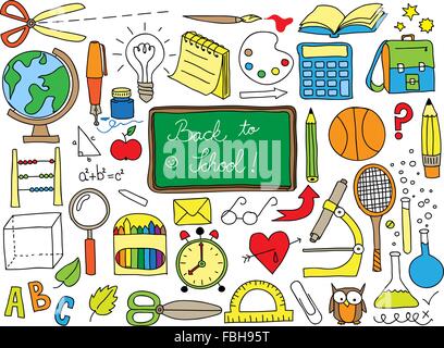 Zurück zur Schule doodle set Stock Vektor