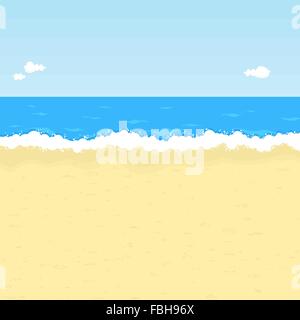 Seaside Illustration mit Platz für Ihre Nachricht. Stock Vektor