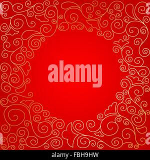 Quadratische Weihnachtskarte mit Doodle und Platz für Ihre Nachricht Stock Vektor