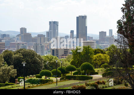 Stadt CBD und Terrassengärten von Meintjieskop, Pretoria, Stadt Tshwane Gemeinde, Provinz Gauteng, Südafrika Stockfoto