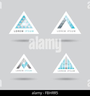 Logos mit einem Pfeil oder dreieckige Logo-Set Stock Vektor