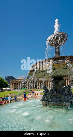 Schlossplatz Stuttgart, Baden-Württemberg, Deutschland Stockfoto