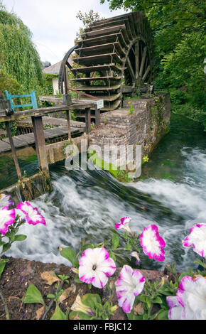 Mühlrad am Fluss Veules Stockfoto