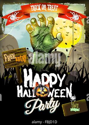 Einladung zu Zombie Party. EPS 10 Stock Vektor