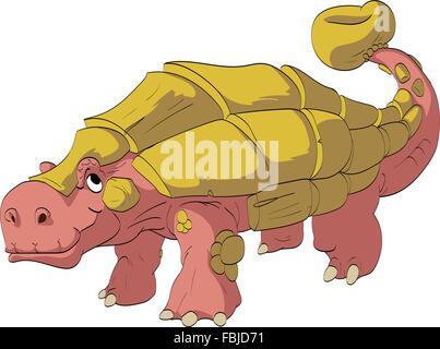 Bunte vektor Illustration einer Cartoon Ankylosaur. Art der Pflanzenfresser Dinosaurier mit Tuff Rüstung, Schutz gegen Raubtiere. Stock Vektor
