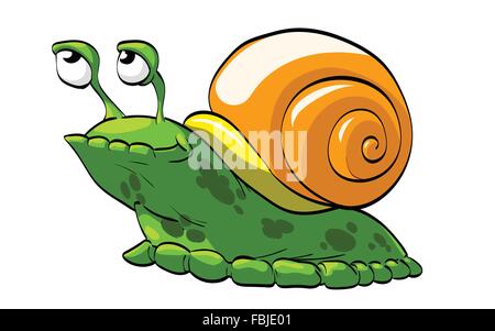 Niedlichen Cartoon Schnecke Abbildung. Stock Vektor