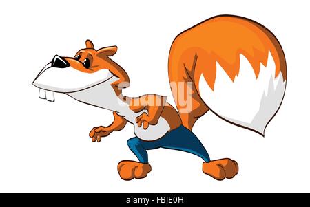 Lustige Cartoon Eichhörnchen. Stock Vektor