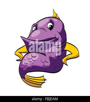 Cartoon-Vektor-Illustration eines lila Fisches. Stock Vektor