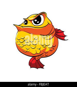 Cartoon-Vektor-Illustration eines gelben Fisches. Stock Vektor