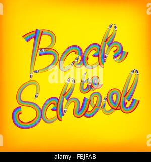 Zurück zum Bleistift Schulkonzept. EPS 10 Stock Vektor
