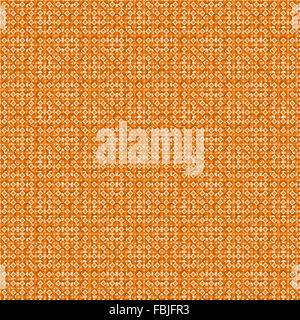 Beige und Orange komplexe Square geometrische nahtlose Hintergrund mit Dots und Diamanten Stockfoto