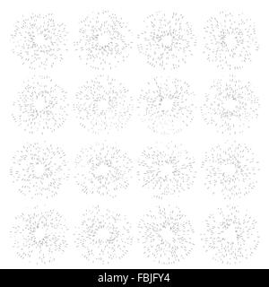 Satz von Vintage handgezeichneten Sunbursts. EPS 10 Stock Vektor