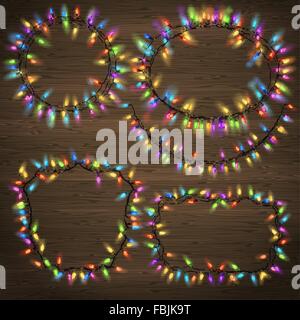 Satz von leuchtende Weihnachtsgirlande. EPS 10 Stock Vektor